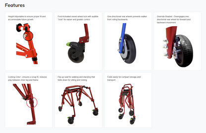 Klip Lightweight Gait Trainer with Seat