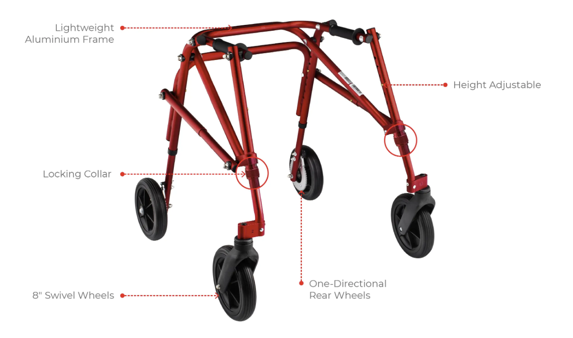 KLIP Lightweight Gait Trainer | with 8” Wheels