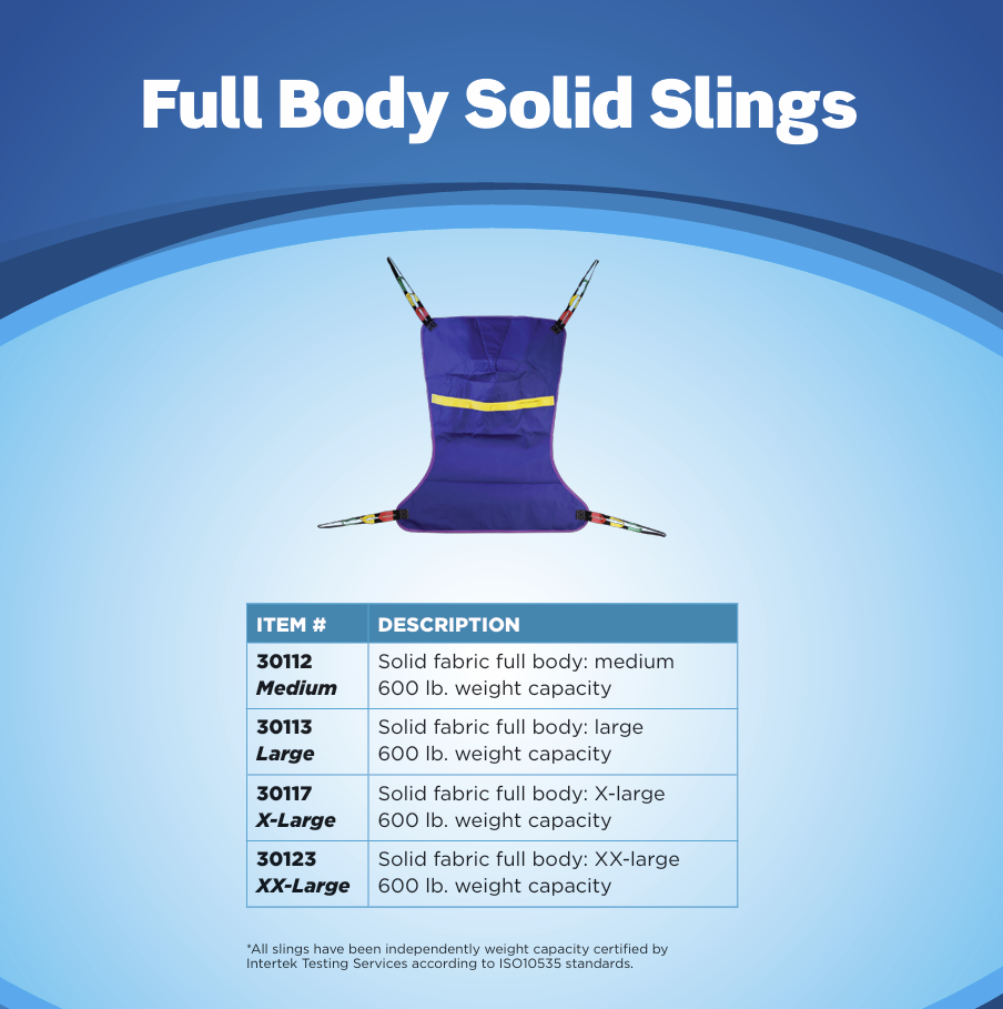 Proactive Full Body Solid Patient Sling 600 lb cap