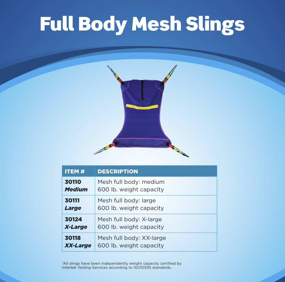 Proactive Full Body Mesh Patient Sling 600 lb cap